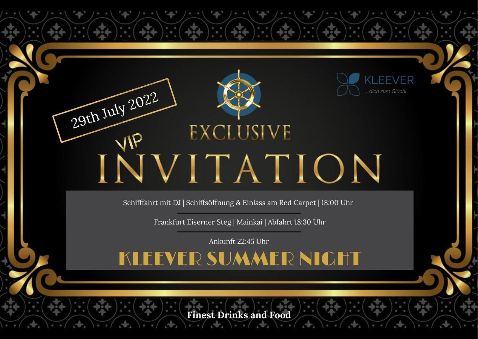 Kleever Summer Night, Exclusive VIP Einladung